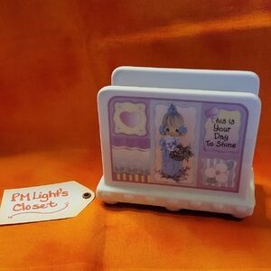 Precious Moments Ceramic Napkin or Letter Holder "This is Your Day to Shine"
